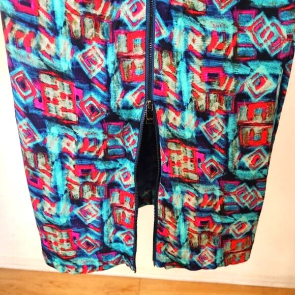 MARC NEW YORK ANDREW MARC 3/4 Sleeves Geometric Print Bodycon Mini Dress Size 8 - Picture 6 of 11